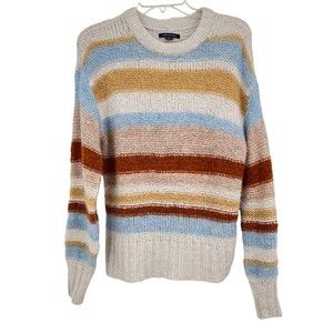 American Eagle Sweater Womens XS Oversize Multicolor Striped Pullover Knit NEW